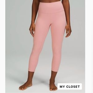 Lululemon Align Crops, pink puff, size 4
